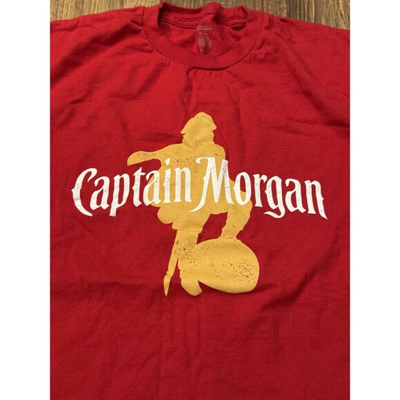 Captain Morgan Red Rum T Shirt Size XL Unisex Red Soft Light Weight - Picture 2 of 4